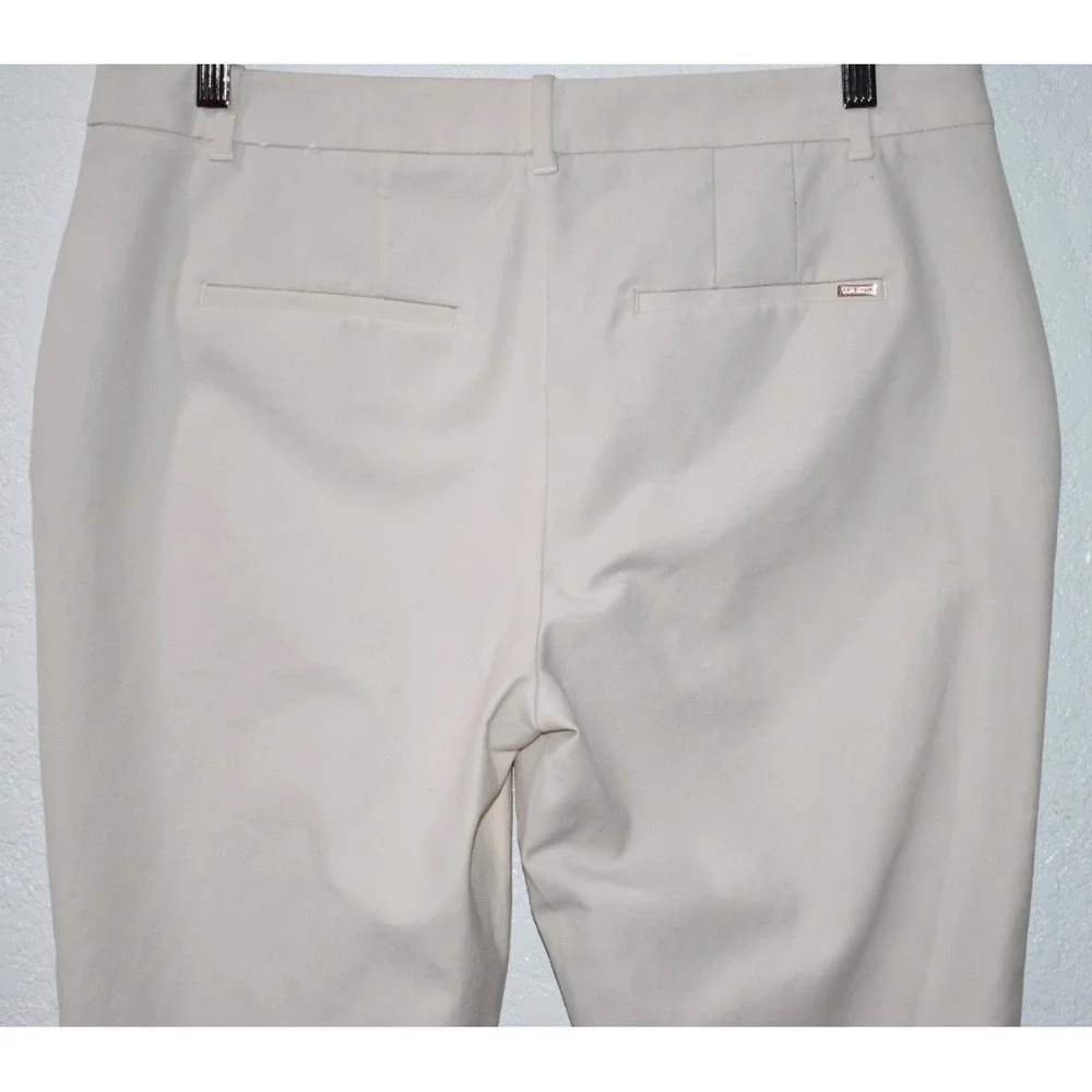 White House Black Market 12 Embroidered THE STRAIGHT CROP Stretch Ivory Cream - Picture 14 of 16